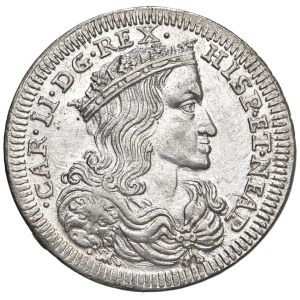 Italian coins - NAPOLI Carlo II (1674-1700) Tarì 1696 - Magliocca 27 AG...