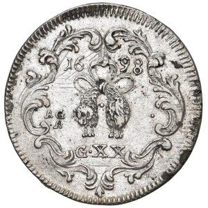 Italian coins - NAPOLI Carlo II (1674-1700) Tarì 1698 - Magliocca 29 AG...