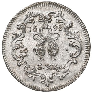 Italian coins - NAPOLI Carlo II (1674-1700) Tarì 1699 - Magliocca 30 AG...