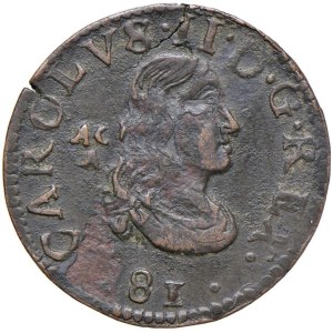 Italian coins - NAPOLI Carlo II (1674-1700) Tornese 1681 - Magliocca 64...