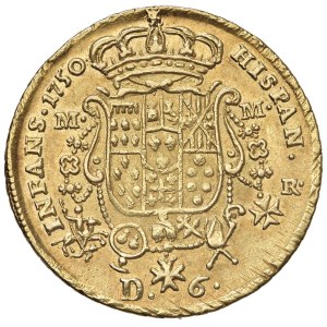 Italian coins - NAPOLI Carlo di Borbone (1734-1759) 6 Ducati 1750 - Mag...