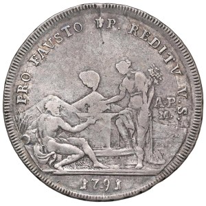 Italian coins - NAPOLI Ferdinando IV (1759-1816) Piastra 1791 PRO FAUST...