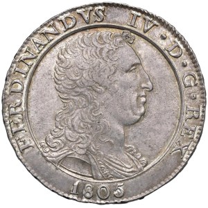 Italian coins - NAPOLI Ferdinando IV (1799-1805) Piastra 1805 - Maglioc...