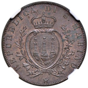 Italian coins - SAN MARINO 5 Centesimi 1894 - Gig. 39 CU In slab NGC MS...