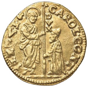 Italian coins - VENEZIA Carlo Contarini (1655-1656) Zecchino - Pa. 1 AU...