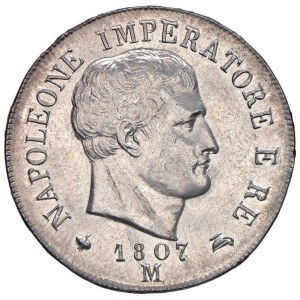 Napoleonic coins minted in Italy - Napoleone (1804-1814) Milano - 2 Lire 1807 cifre d...