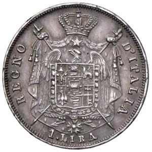 Napoleonic coins minted in Italy - Napoleone (1804-1814) Milano - Lira 1814 puntali a...