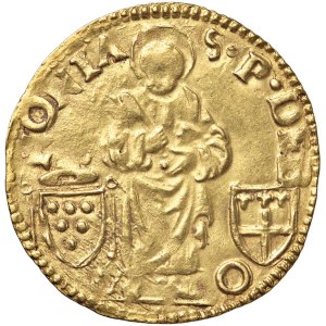 Papal coins - Adriano VI (1522-1523) Bologna - Ducato - Munt. 104 Var...