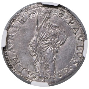 Papal coins - Paolo III (1534-1549) Giulio - Munt. 56 AG In slab NGC ...