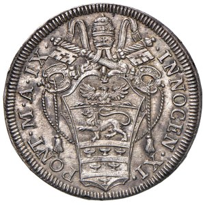 Papal coins - Innocenzo XI (1676-1689) Testone 1685 An. IX - Munt. 97...
