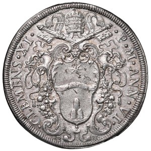 Papal coins - Clemente XI (1700-1721) Piastra A. VI - Munt. 45 AG (g ...