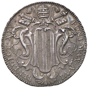 Papal coins - Benedetto XIV (1740-1758) Testone 1746 A. VI - Munt. 50...