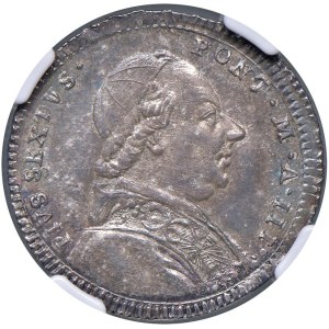 Papal coins - Pio VI (1775-1799) Quinto di scudo 1777 III - Nomisma 5...