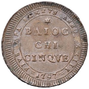 Papal coins - Pio VI (1775-1799) Madonnina 1797 A. XXIII - Nomisma 13...
