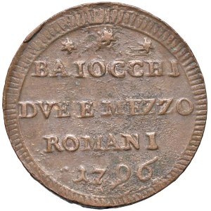 Papal coins - Pio VI (1775-1799) Sampietrino 1796 - Nomisma 134 CU (g...