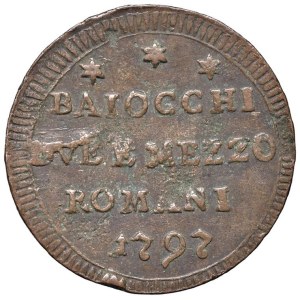 Papal coins - Pio VI (1775-1799) Sampietrino 1797 - Nomisma 134b Var....