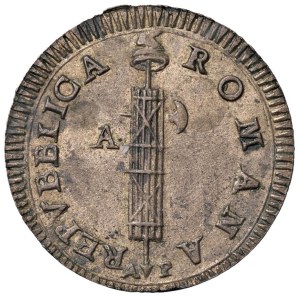 Papal coins - Repubblica Romana (1798-1799) Ancona - 2 baiocchi - Bru...