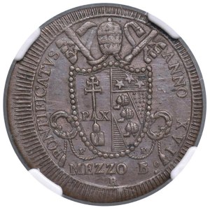 Papal coins - Pio VII (1800-1823) Mezzo baiocco 1816 A. XVI - Nomisma...