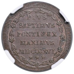 Papal coins - Pio VII (1800-1823) Mezzo baiocco 1816 A. XVI - Nomisma...