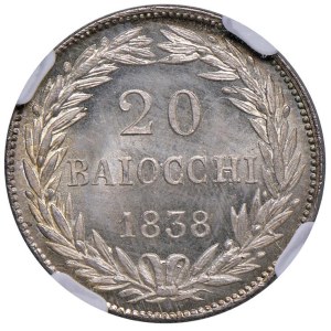 Papal coins - Gregorio XVI (1831-1846) Bologna - 20 Baiocchi 1838 A. ...