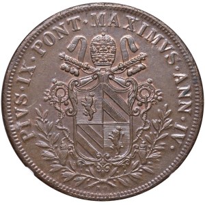 Papal coins - Pio IX (1846-1878) 5 Baiocchi 1849 A. IV - Nomisma 755 ...