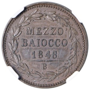 Papal coins - Pio IX (1846-1870) Bologna - Mezzo Baiocco 1848/7 A. II...