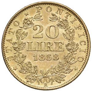 Papal coins - Pio IX (1846-1870) 20 Lire 1868 A. XXIII - Nomisma 848 ...