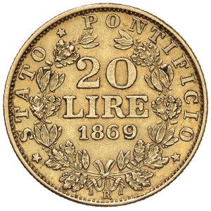 Papal coins - Pio IX (1846-1870) 20 Lire 1869 A. XXIII - Nomisma 849 ...