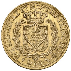 Savoy coins - Carlo Felice (1821-1831) 80 Lire 1826 T - Nomisma 525 A...