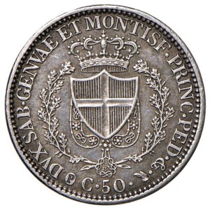 Savoy coins - Carlo Felice (1821-1831) 50 Centesimi 1831 T (P) - Nomi...