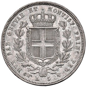 Savoy coins - Carlo Alberto (1831-1849) 5 Lire 1831 T Croce larga - N...