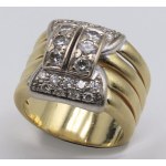 Jewellery - White and yellow gold band ring with brilliants ct...