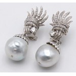 Jewellery - Pair of white gold earrings and diamonds ct. 1 approx. co...