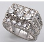 Jewellery - Important white gold ring with b-cut diamonds...