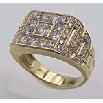 Jewellery - Yellow gold ring with central brilliant ct. 0.25 ci...