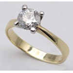 Jewellery - Yellow and white gold ring with brilliant ct. 1.02 , ...