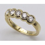 Jewellery - Yellow gold riviera ring with No. 5 a-cut diamonds ...