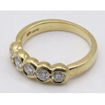 Jewellery - Yellow gold riviera ring with No. 5 a-cut diamonds ...