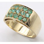 Jewellery - Yellow gold band ring with emeralds ct. 1.50 cir...