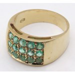 Jewellery - Yellow gold band ring with emeralds ct. 1.50 cir...