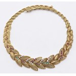 Jewellery - Yellow gold herringbone necklace with diamond tag...