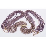 Jewellery - Rose gold and small amethysts necklace, multi-strand. Part...