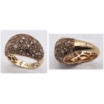 Jewellery - Rose gold ring with brilliants ct.0.30 and natural stones...