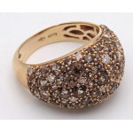 Jewellery - Rose gold ring with brilliants ct.0.30 and natural stones...