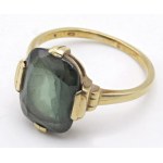 Jewellery - Yellow gold ring with central grossularia garnet. ...