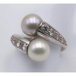 Jewellery - Contrary ring in white gold with brilliants ct.0.90 c...