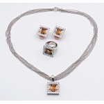 Jewellery - Parure consisting of necklace, earrings and ring in the shape...