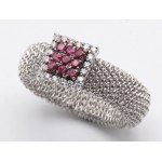 Jewellery - White gold ring with brilliants ct.0.20 and rubies ct....