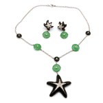 Jewellery - Parure consisting of necklace and earrings in the shape of stel...