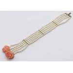 Jewellery - 5-strand bracelet of cultured beads with firmness in o...